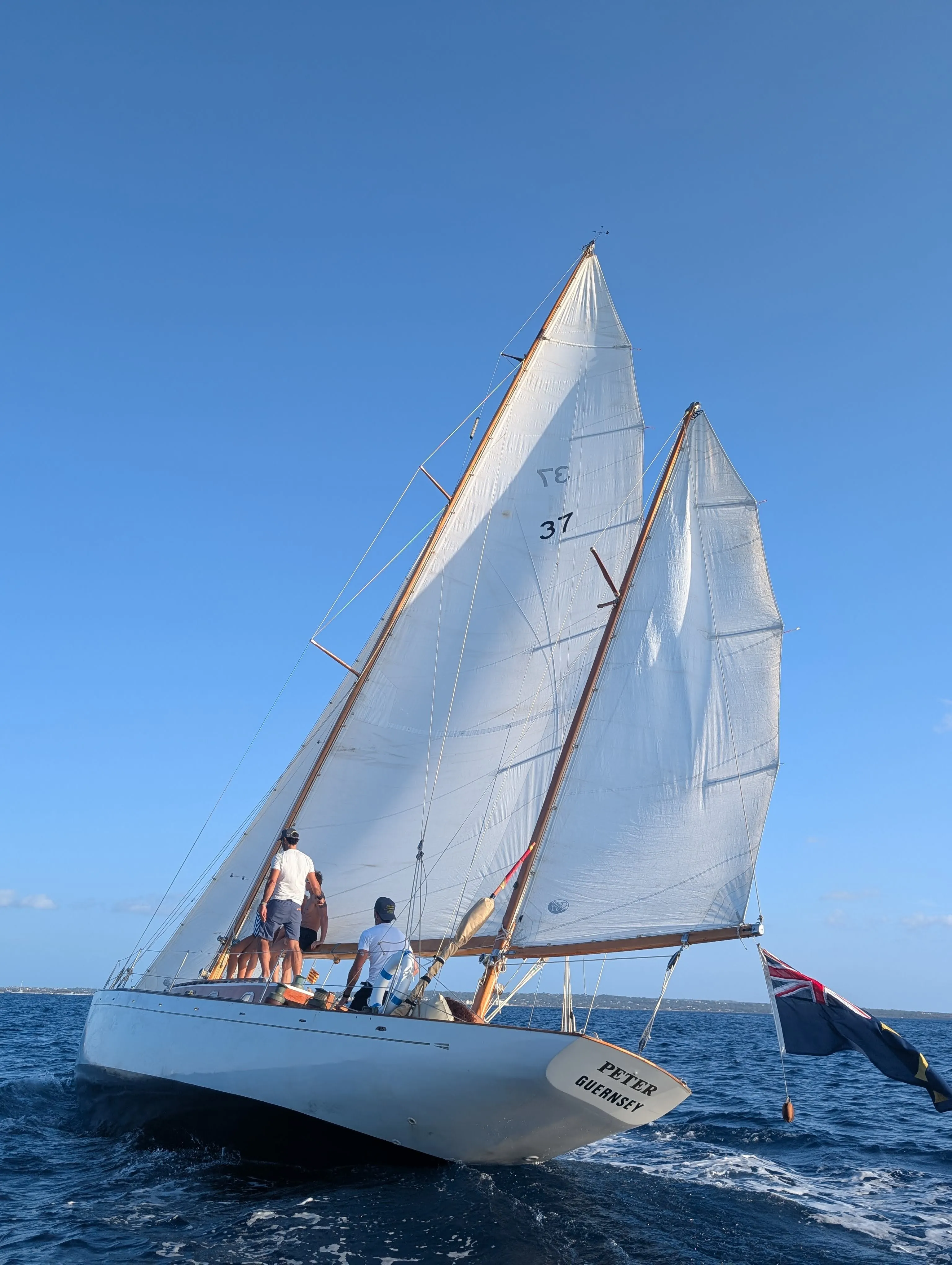 Peter under sail at Es Vedrà